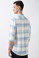 Men's Blue Casual Full Sleeves Shirt