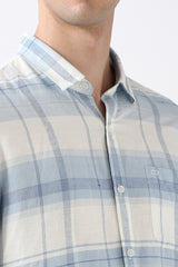 Men's Blue Casual Full Sleeves Shirt