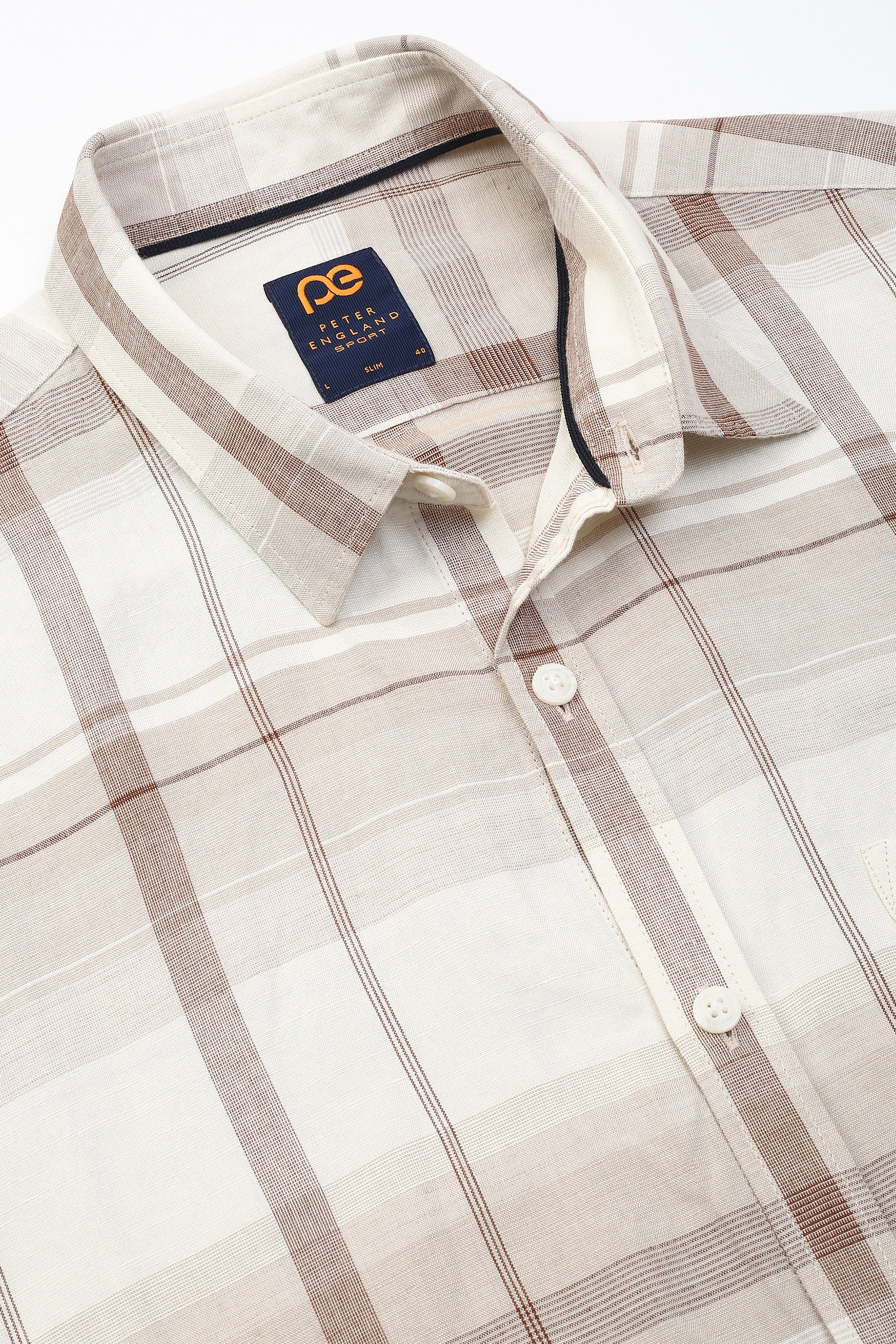 Men's Khaki Casual Full Sleeves Shirt