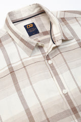 Men's Khaki Casual Full Sleeves Shirt