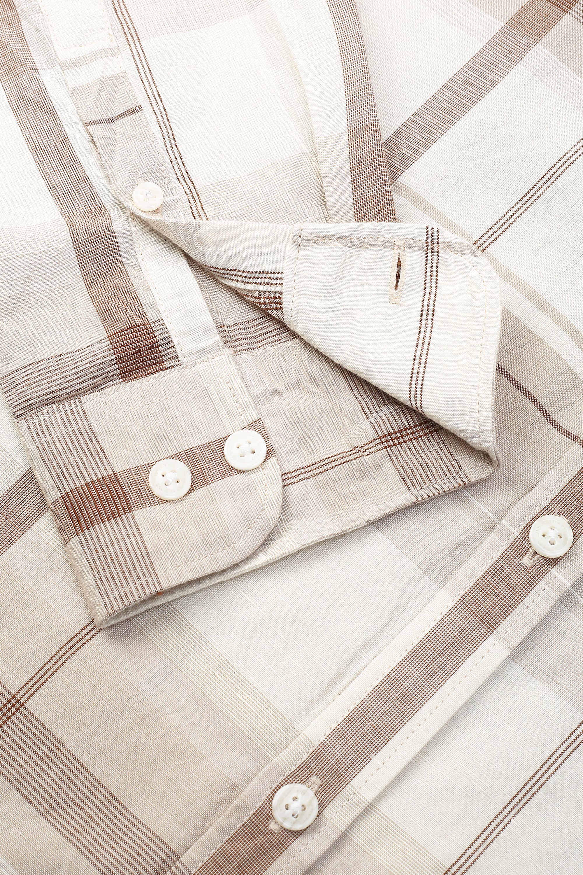 Men's Khaki Casual Full Sleeves Shirt