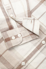 Men's Khaki Casual Full Sleeves Shirt