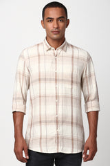 Men's Khaki Casual Full Sleeves Shirt