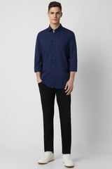 Men's Navy Casual Full Sleeves Shirt