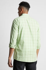 Men's Green Casual Full Sleeves Shirt