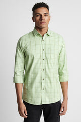 Men's Green Casual Full Sleeves Shirt