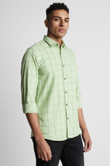 Men's Green Casual Full Sleeves Shirt