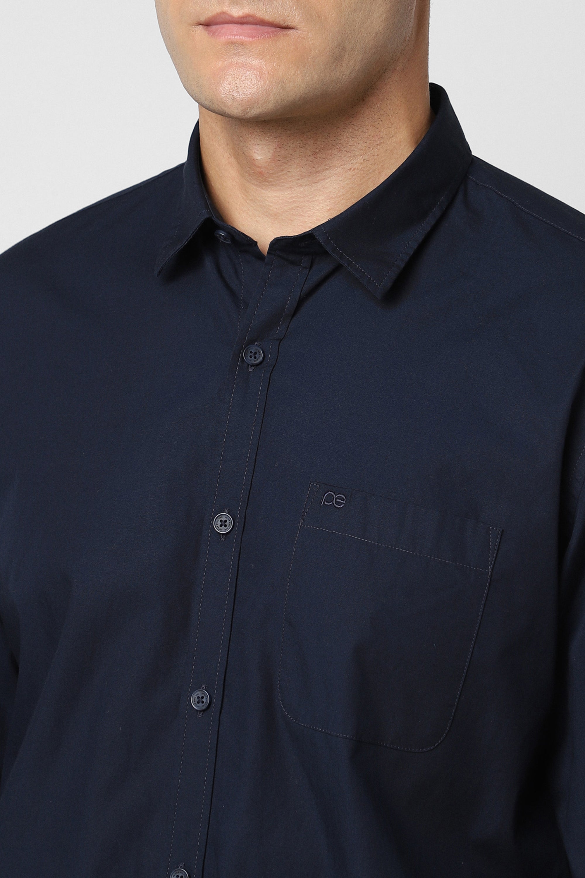 Men's Navy Casual Full Sleeves Shirt