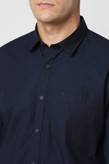 Men's Navy Casual Full Sleeves Shirt