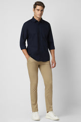 Men's Navy Casual Full Sleeves Shirt