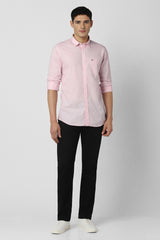 Men's Pink Casual Full Sleeves Shirt
