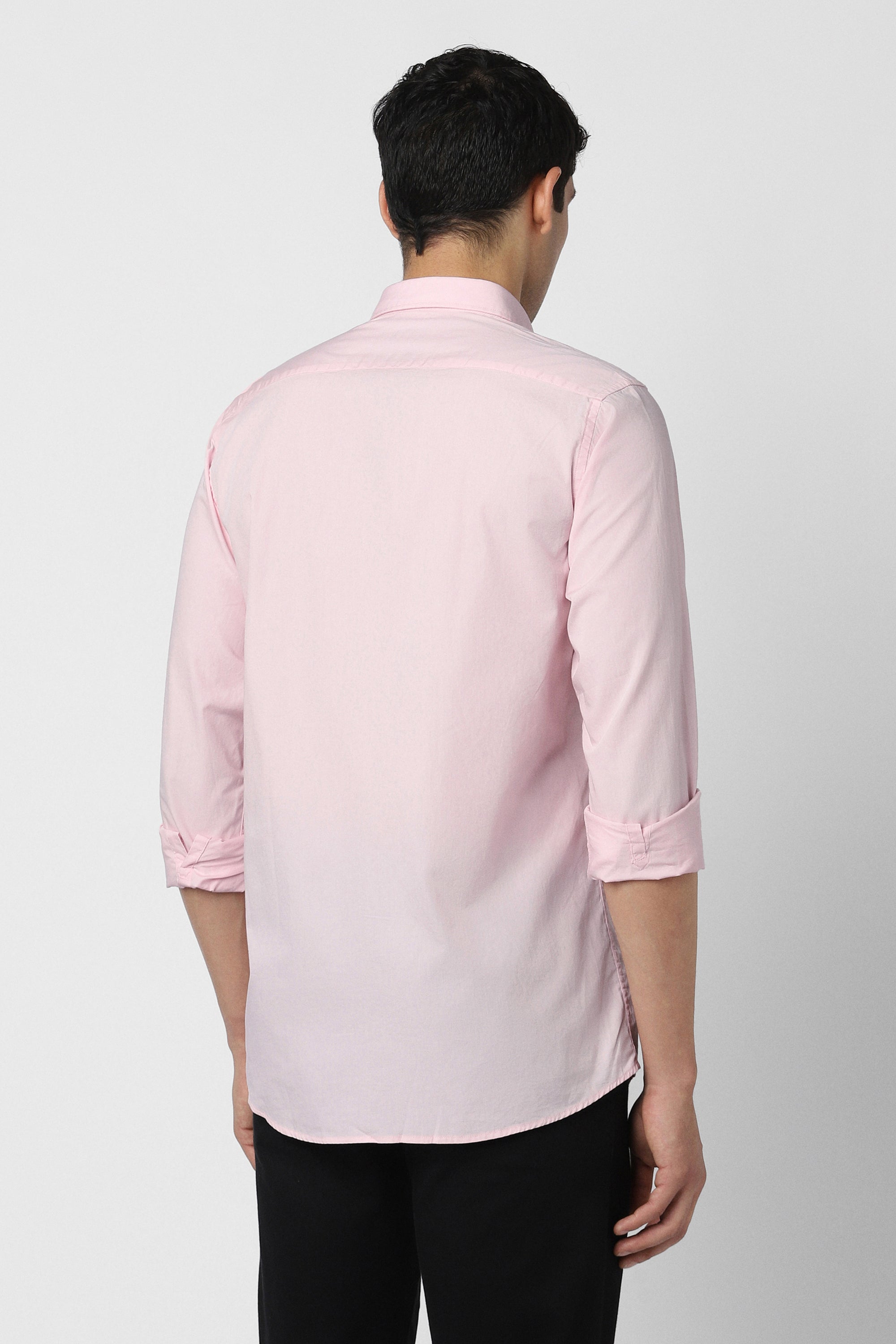 Men's Pink Casual Full Sleeves Shirt