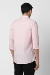 Men's Pink Casual Full Sleeves Shirt
