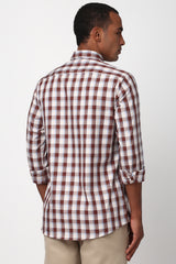 Men's Brown Casual Full Sleeves Shirt