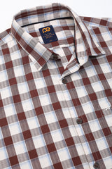 Men's Brown Casual Full Sleeves Shirt