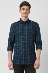 Men's Navy Casual Full Sleeves Shirt