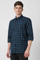 Men's Navy Casual Full Sleeves Shirt