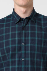 Men's Navy Casual Full Sleeves Shirt