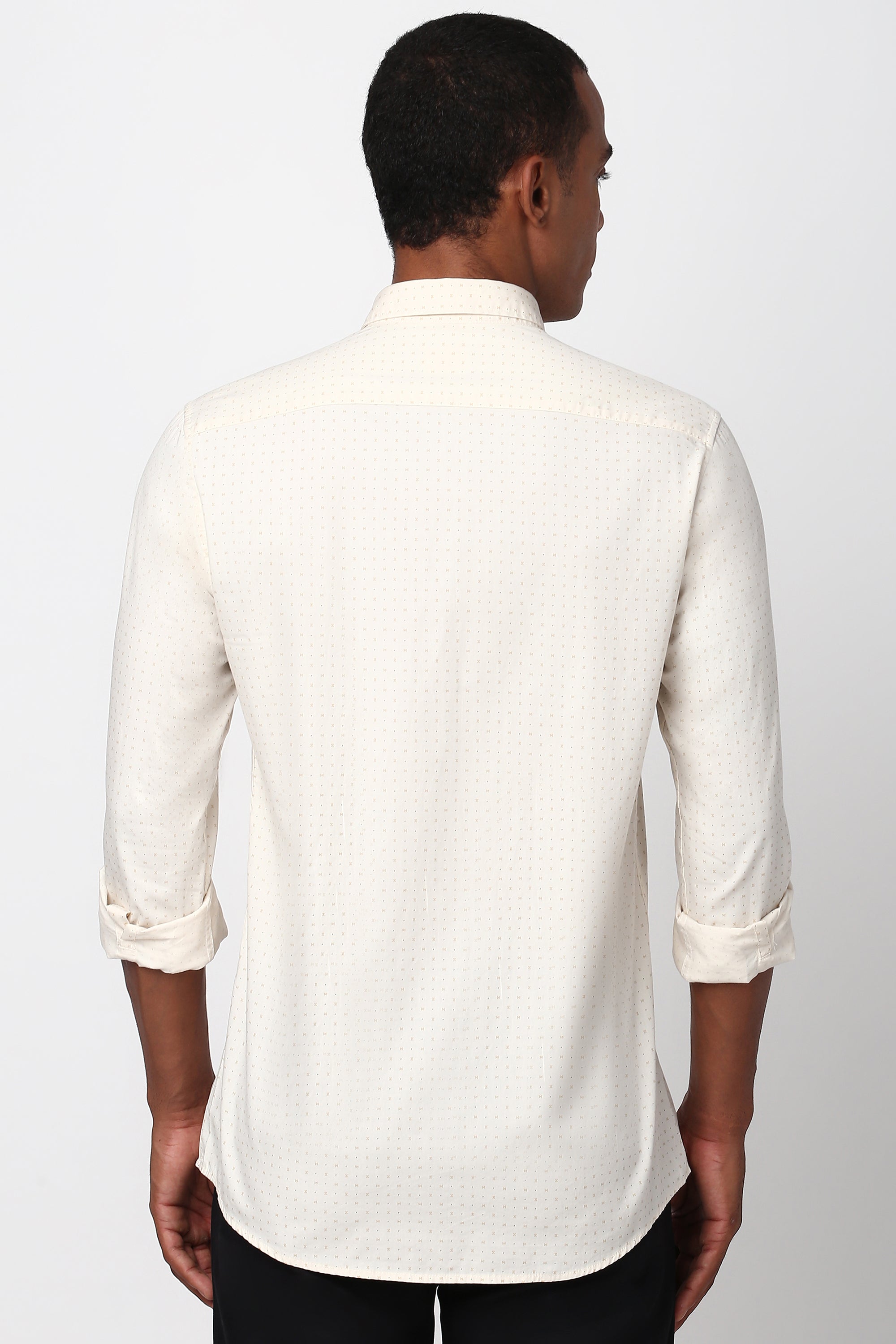 Men's Khaki Casual Full Sleeves Shirt