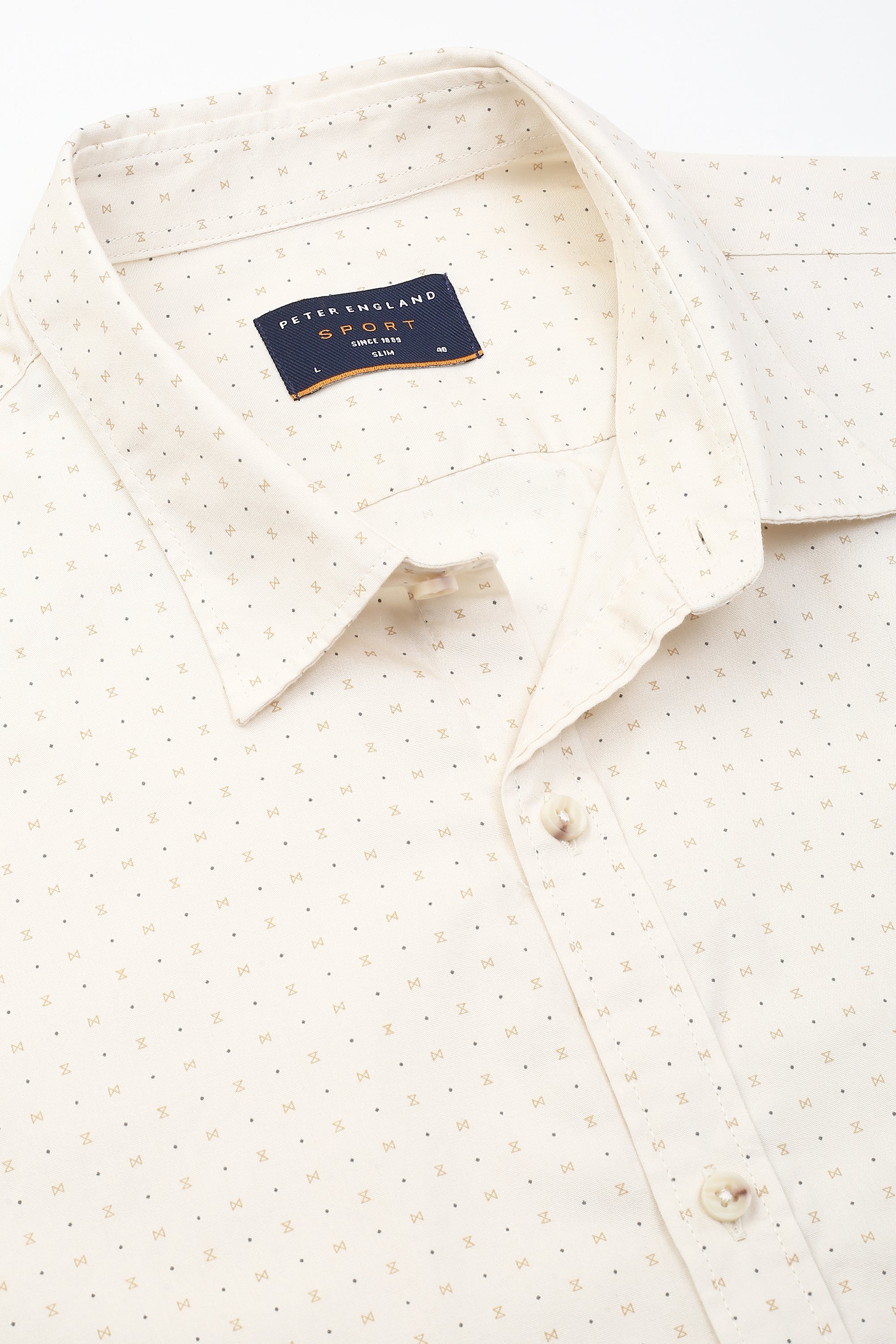 Men's Khaki Casual Full Sleeves Shirt