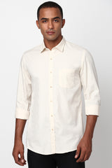 Men's Khaki Casual Full Sleeves Shirt