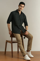 Men's Black Casual Full Sleeves Shirt