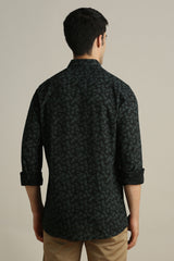 Men's Black Casual Full Sleeves Shirt