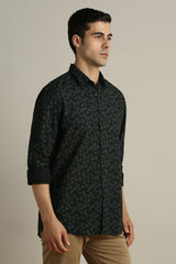 Men's Black Casual Full Sleeves Shirt
