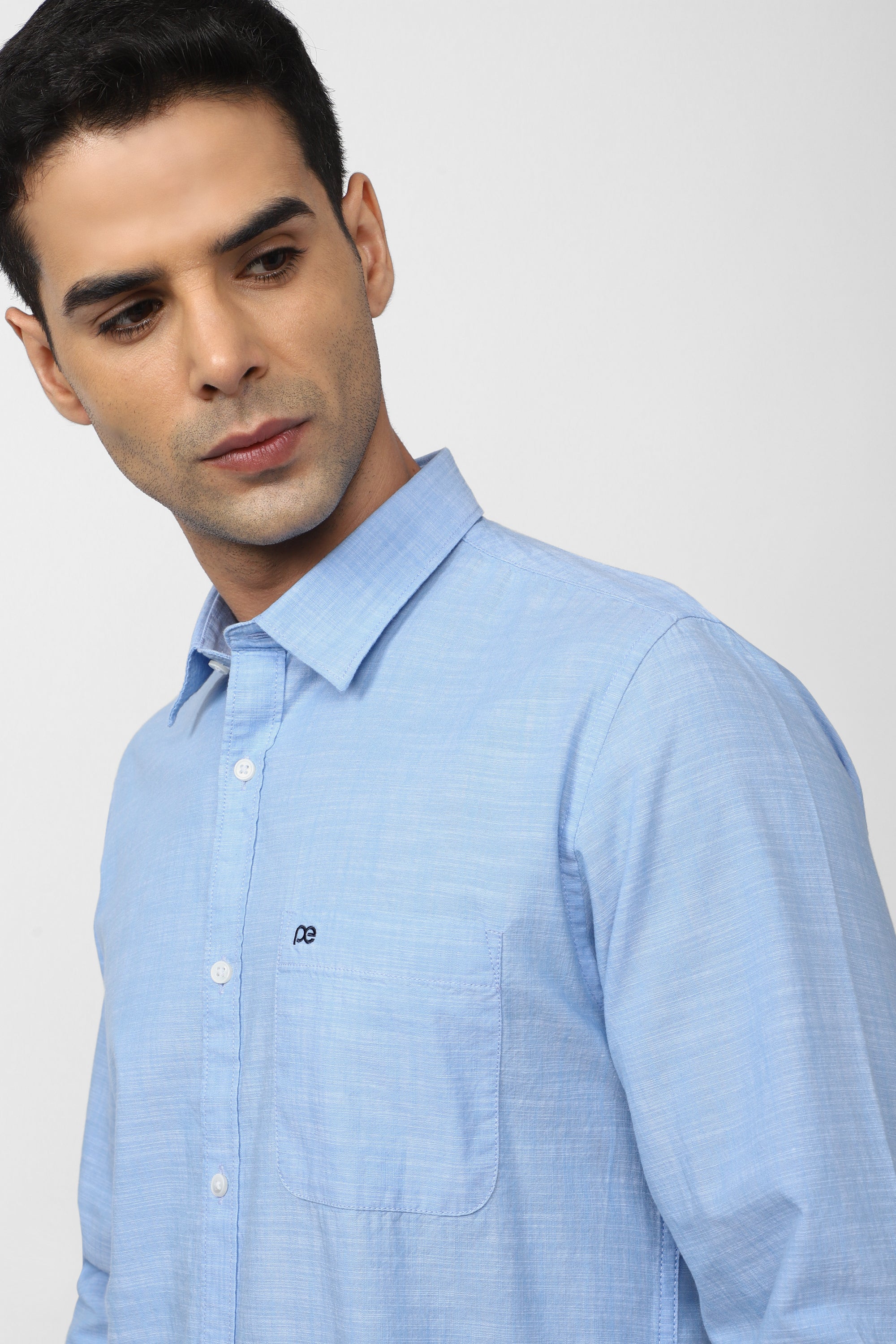 Men's Blue Casual Full Sleeves Shirt