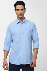 Men's Blue Casual Full Sleeves Shirt