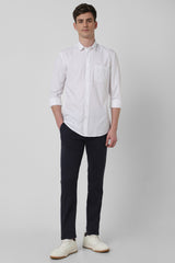 Men's White Casual Full Sleeves Shirt