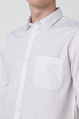 Men's White Casual Full Sleeves Shirt