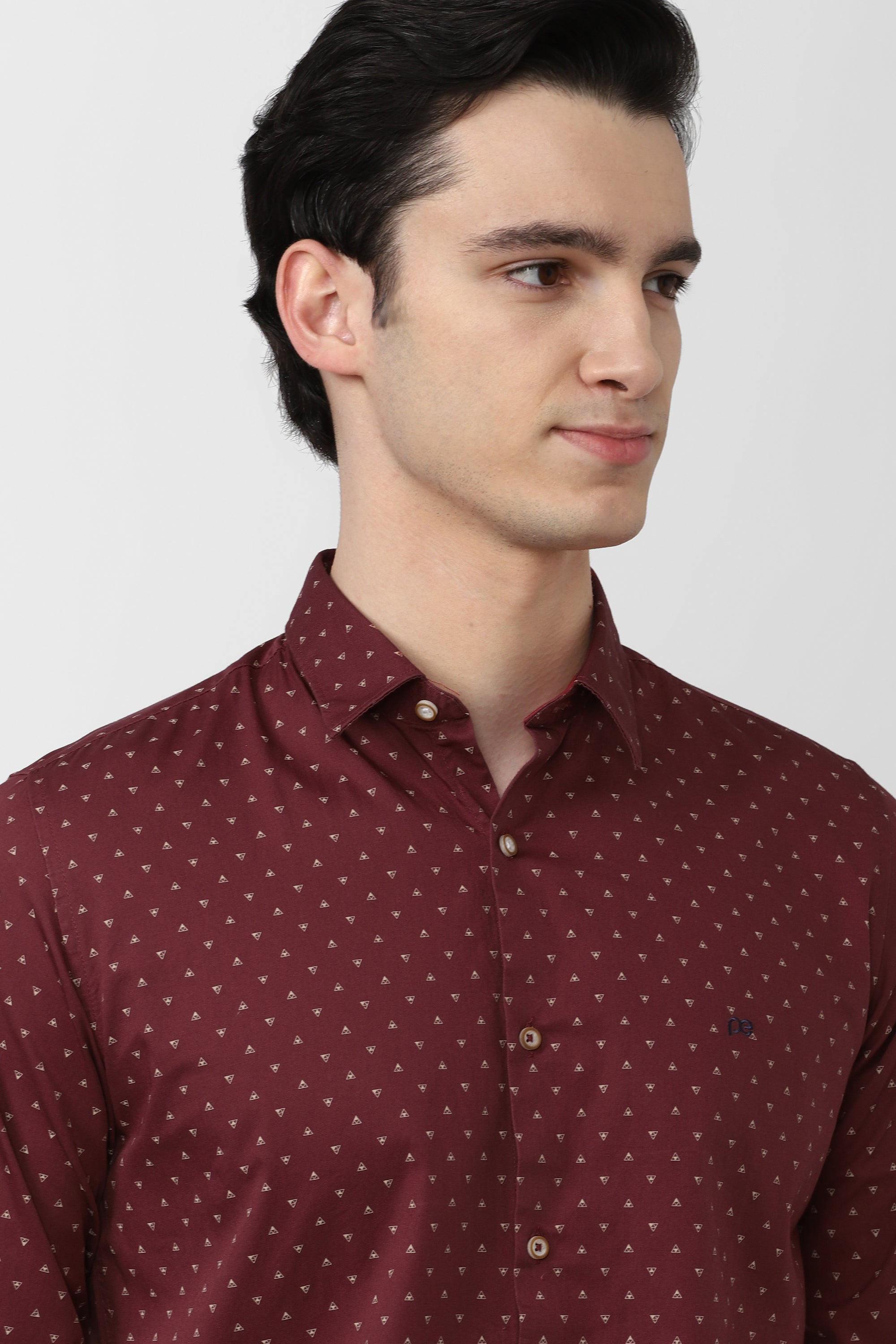 Men's Red Casual Full Sleeves Shirt
