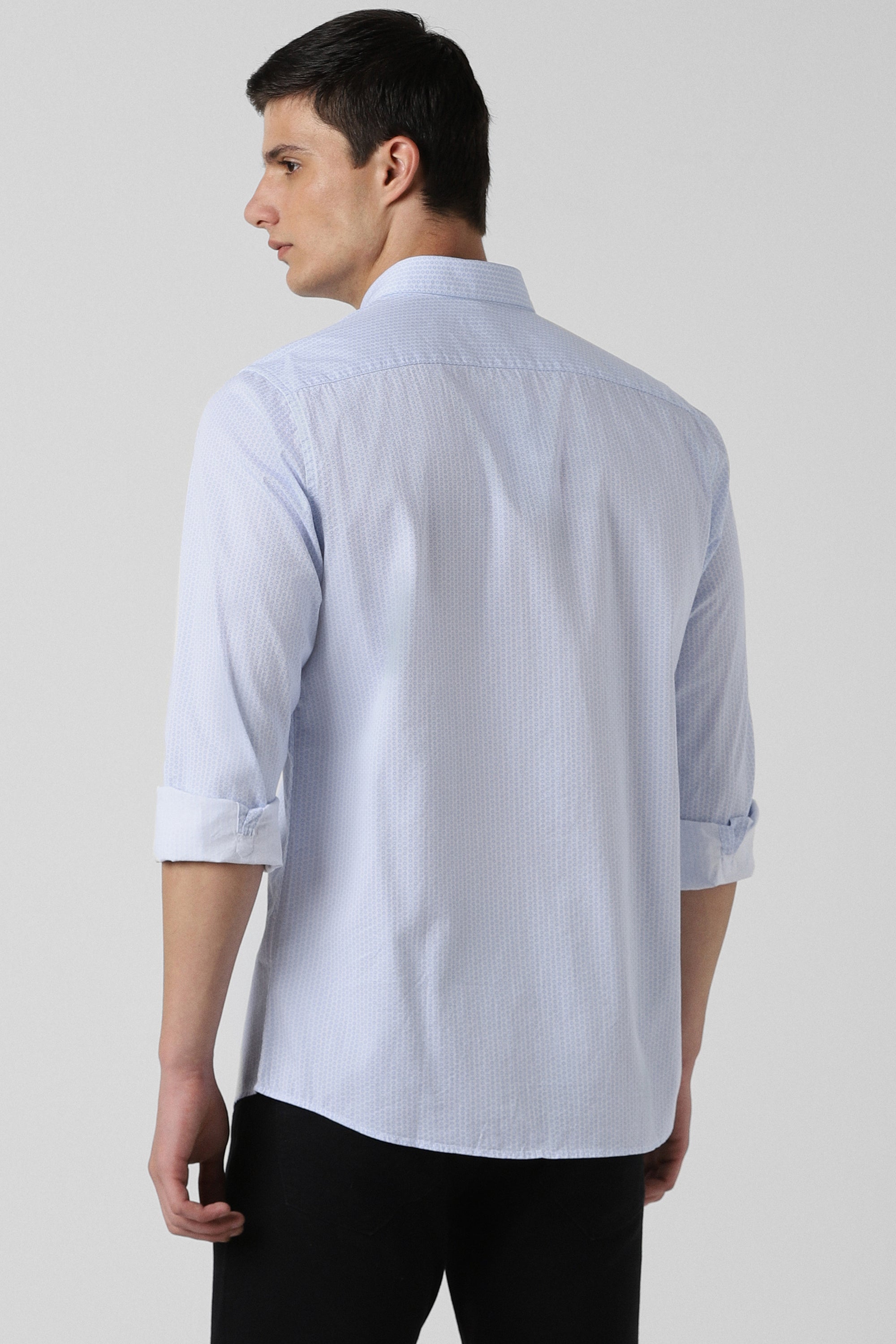 Men's Blue Casual Full Sleeves Shirt