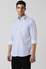 Men's Blue Casual Full Sleeves Shirt