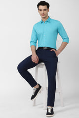 Men's Aqua Casual Full Sleeves Shirt