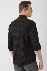 Men's Black Casual Full Sleeves Shirt