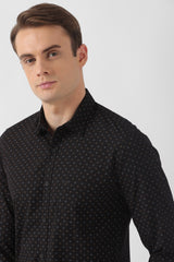 Men's Black Casual Full Sleeves Shirt