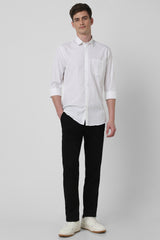 Men's White Casual Full Sleeves Shirt