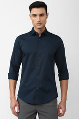 Men's Navy Casual Full Sleeves Shirt