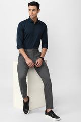 Men's Navy Casual Full Sleeves Shirt