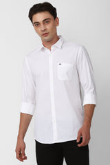 Men's White Casual Full Sleeves Shirt