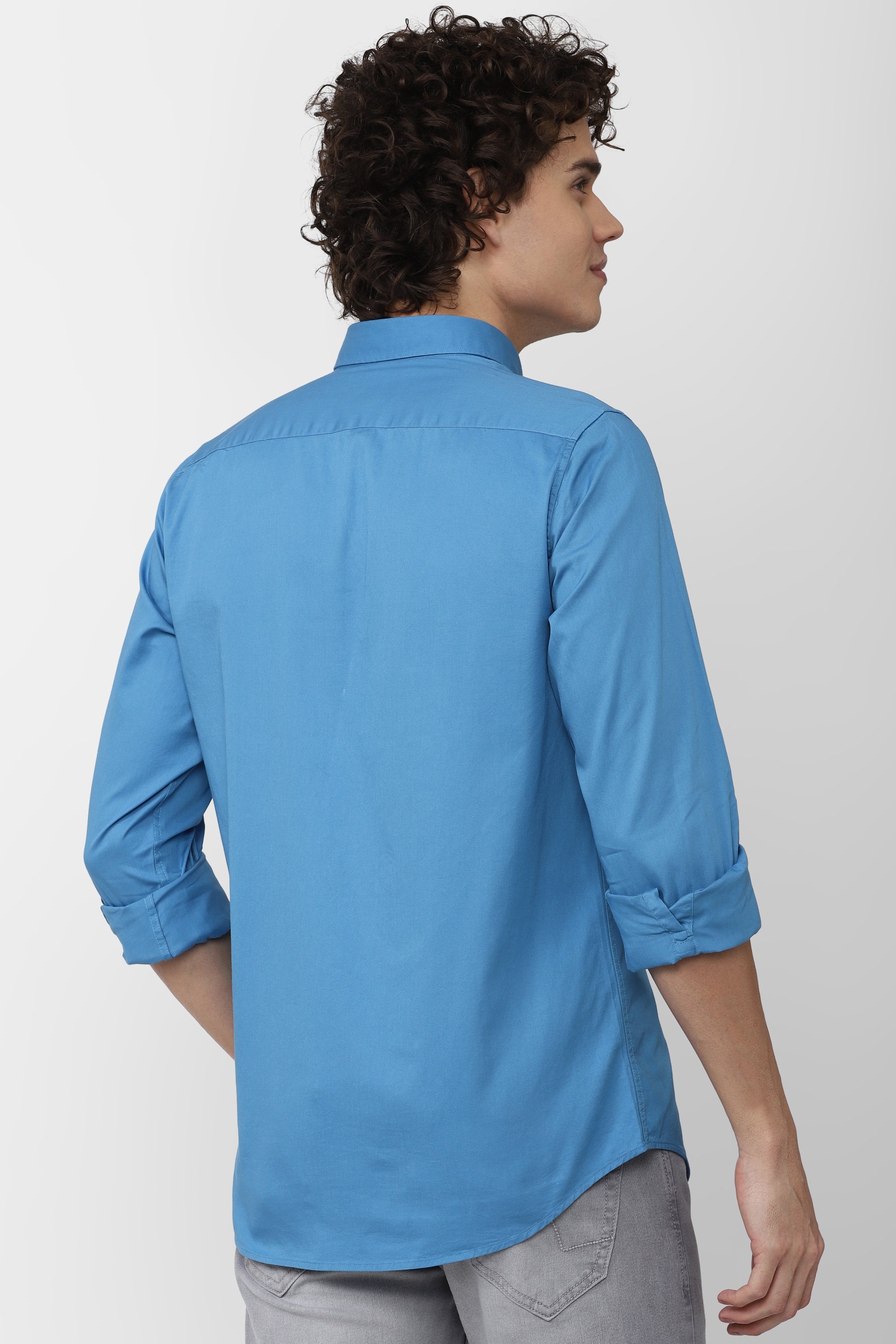 Men's Blue Casual Full Sleeves Shirt