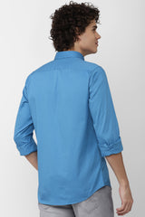 Men's Blue Casual Full Sleeves Shirt