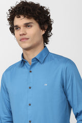 Men's Blue Casual Full Sleeves Shirt