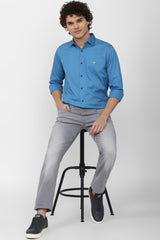 Men's Blue Casual Full Sleeves Shirt
