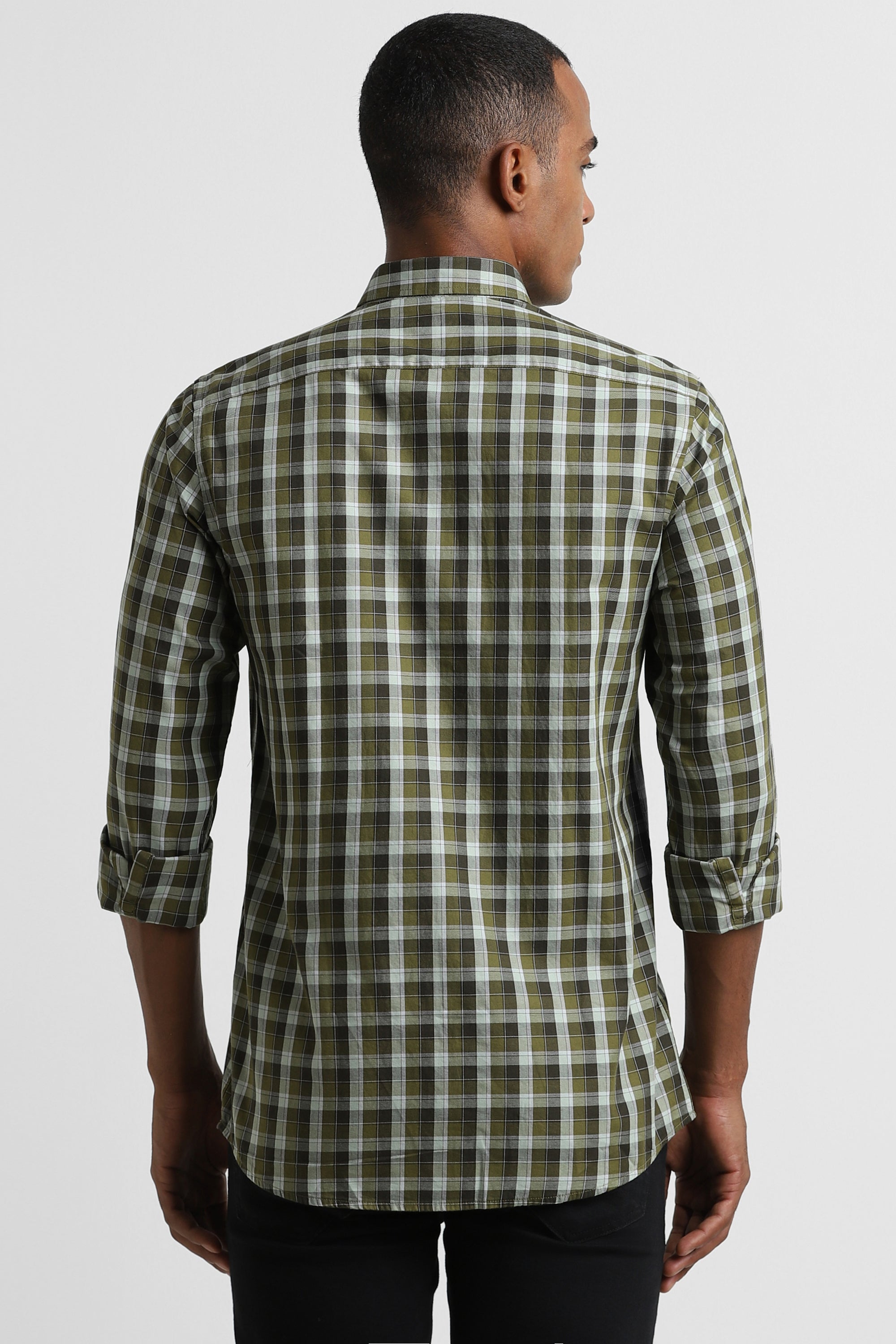 Men's Green Casual Full Sleeves Shirt