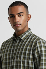 Men's Green Casual Full Sleeves Shirt