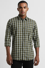 Men's Green Casual Full Sleeves Shirt