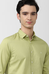 Men's Olive Casual Full Sleeves Shirt